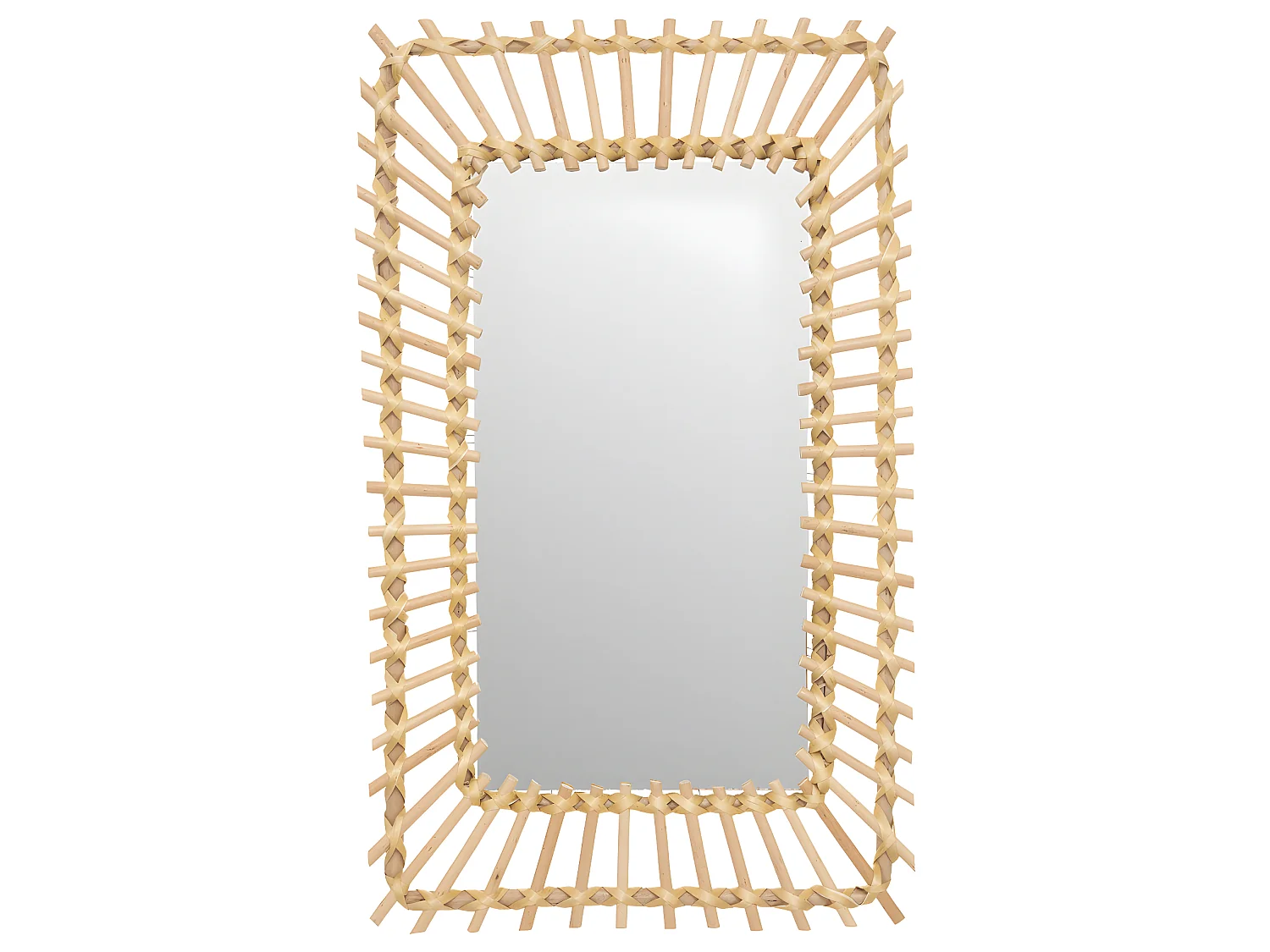 Miroir mural rectangle en Rotin 35 x 58 cm