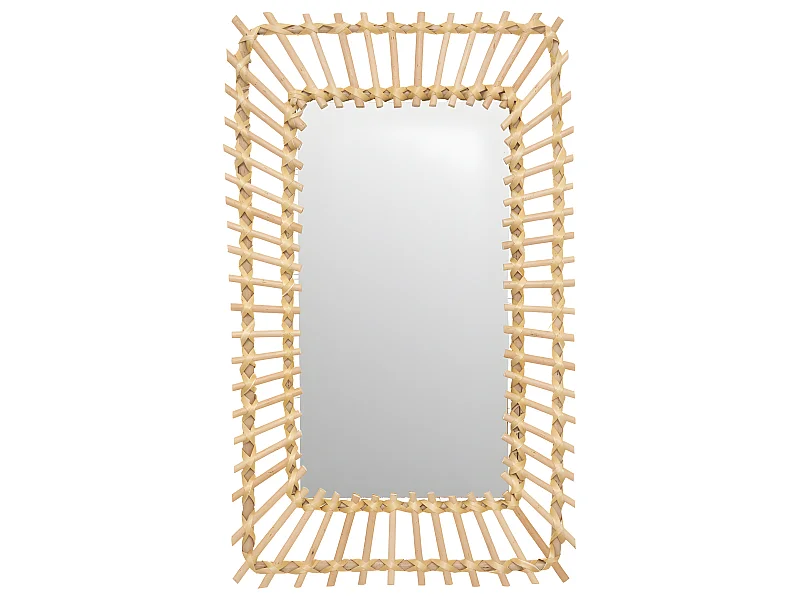 Miroir mural rectangle en Rotin 35 x 58 cm