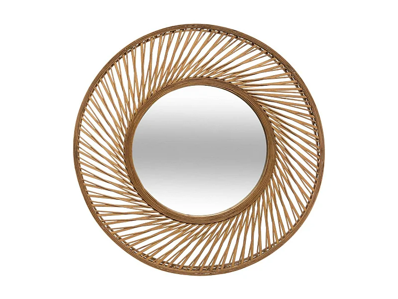 Miroir spirale en bambou - Ø 72 cm