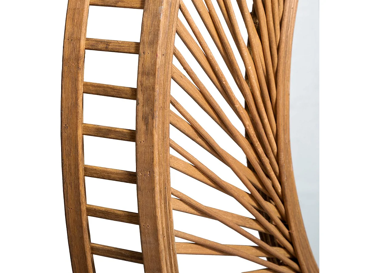 Grand Miroir mural spirale en Bambou naturel D 72 cm