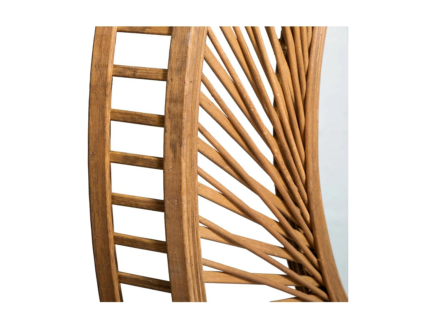 Grand Miroir mural spirale en Bambou naturel D 72 cm