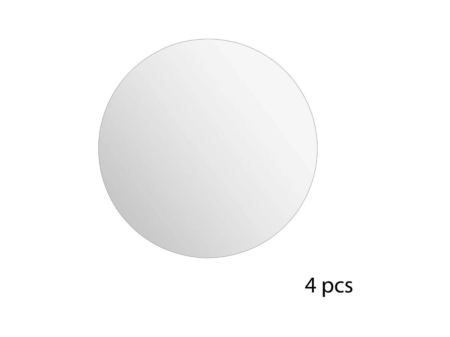 Lot de 4 Miroirs adhésifs Ronds en Verre 30 x 30 cm