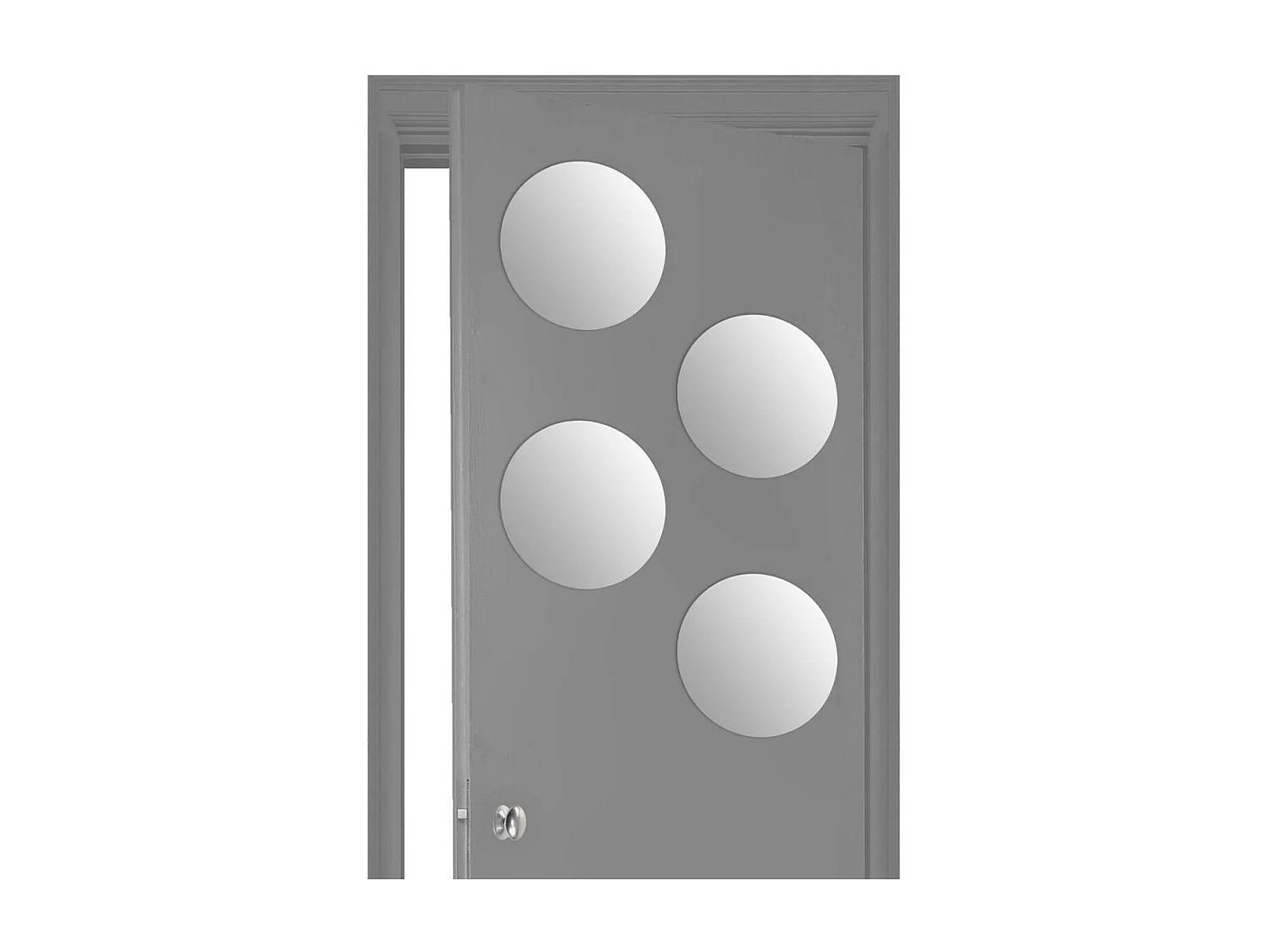 Lot de 4 Miroirs adhésifs Ronds en Verre 30 x 30 cm