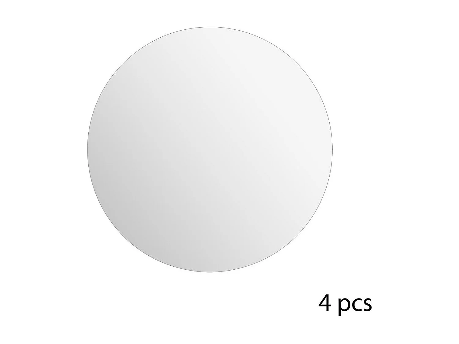 Lot de 4 Miroirs adhésifs Ronds en Verre 30 x 30 cm