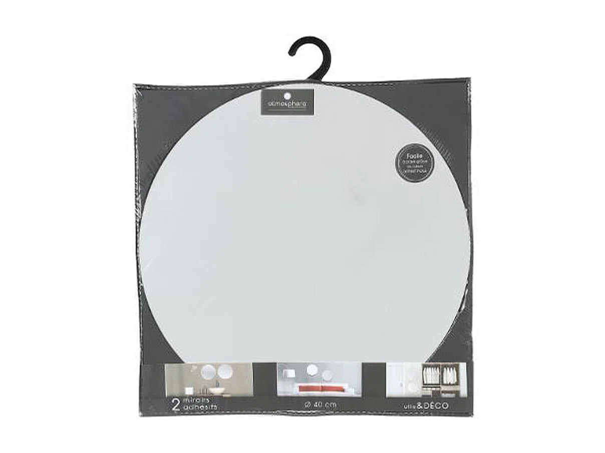 Lot de 4 Miroirs adhésifs Ronds en Verre 30 x 30 cm