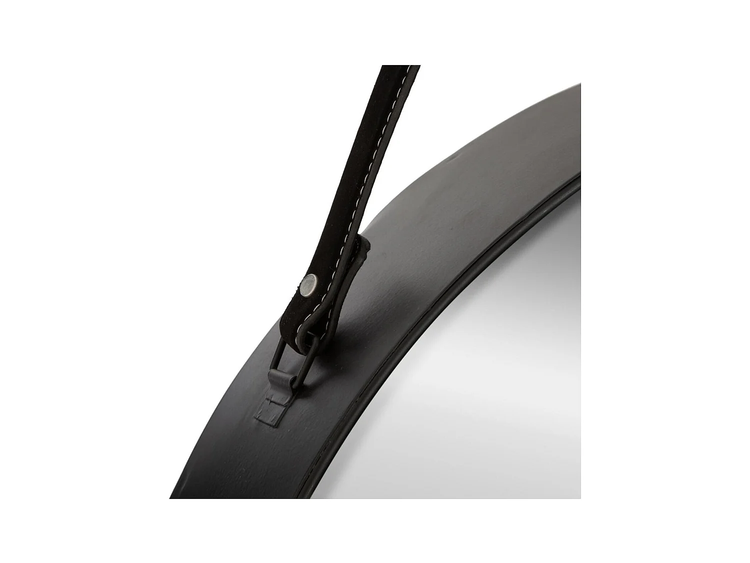 Miroir à suspendre en Métal noir avec étagère D 55 cm