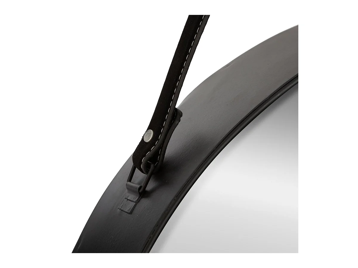 Miroir à suspendre en Métal noir avec étagère D 55 cm