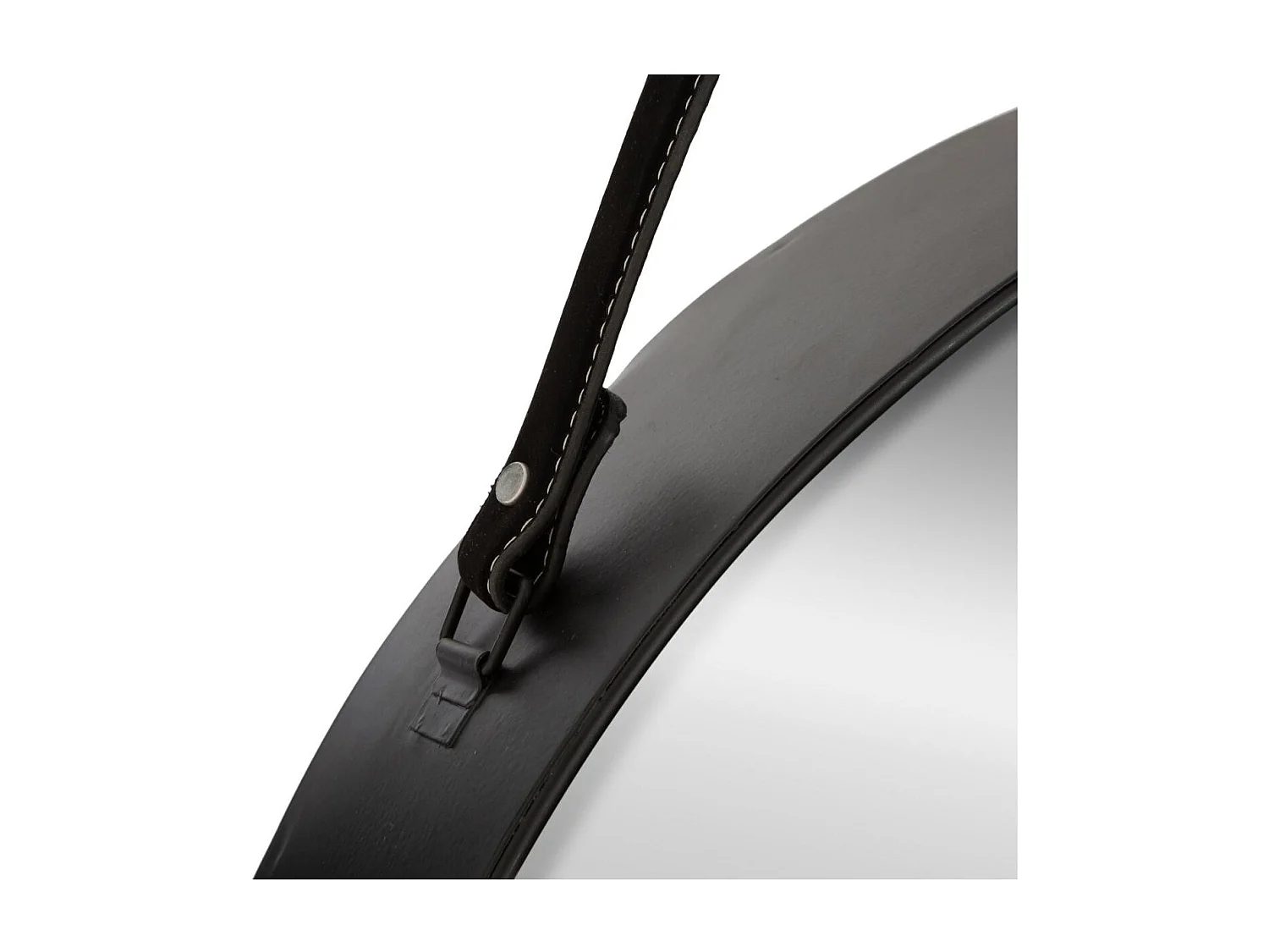 Miroir à suspendre en Métal noir avec étagère D 55 cm