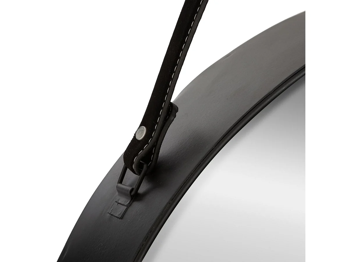 Miroir à suspendre en Métal noir avec étagère D 55 cm