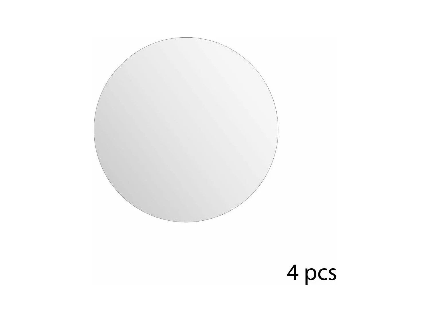 Lot de 4 Miroirs adhésifs Ronds en Verre 20 x 20 cm