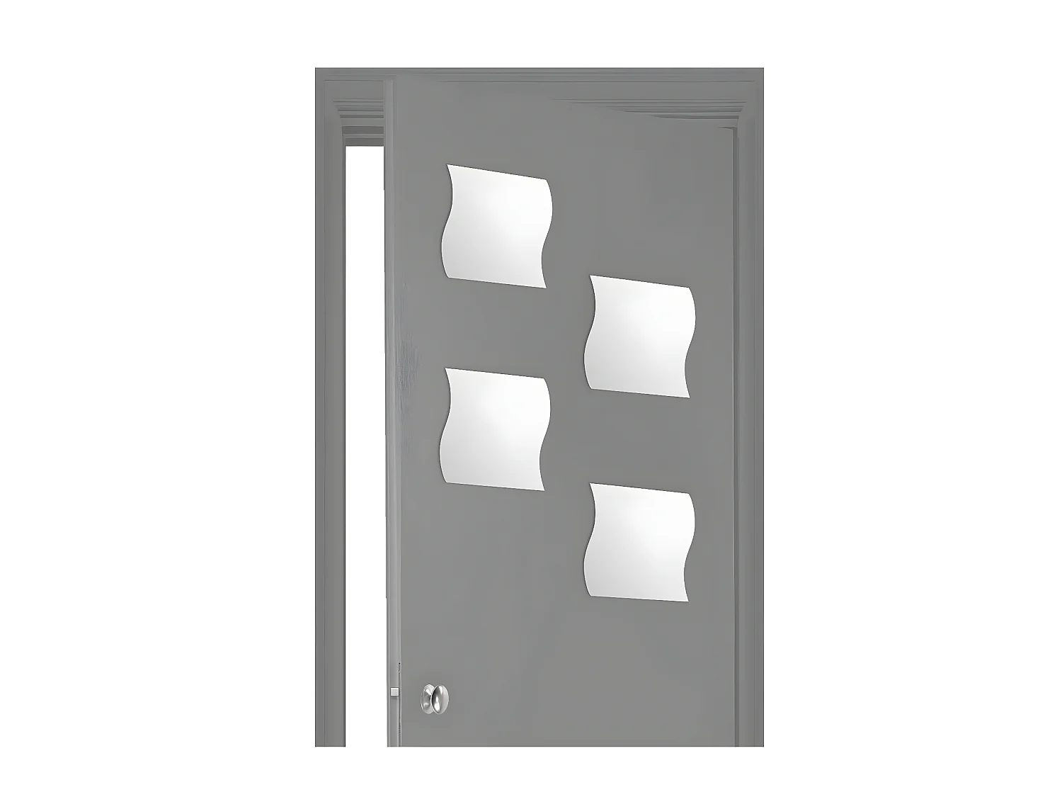 Lot de 4 Miroirs adhésifs Vagues en Verre 20 x 20 cm