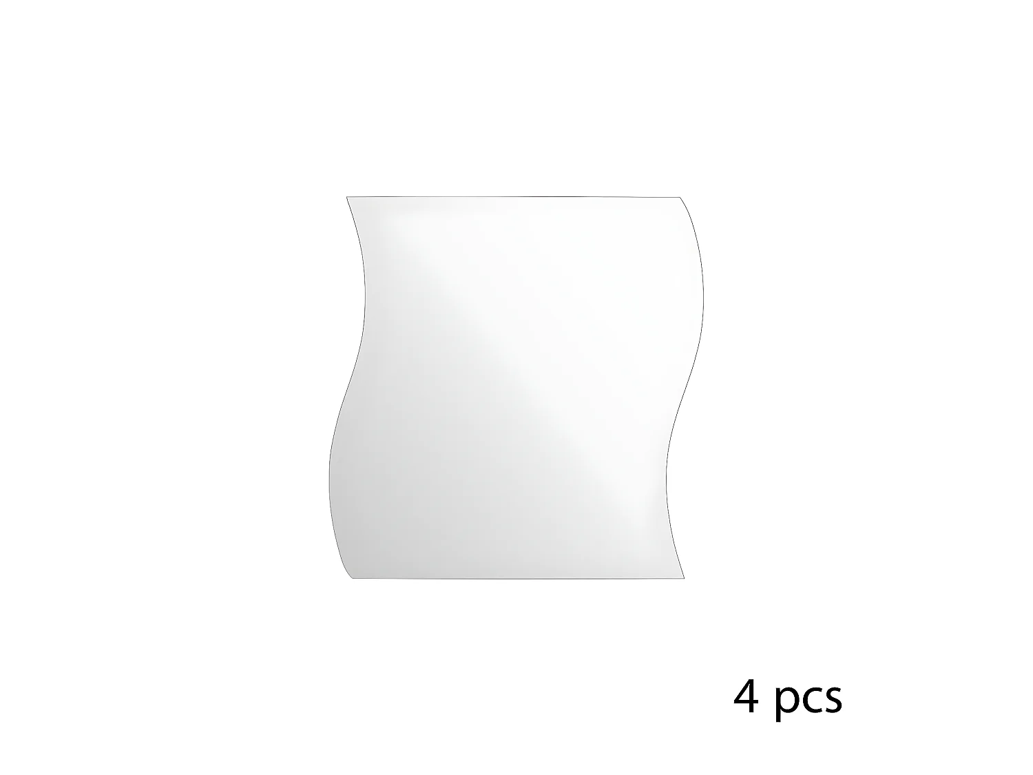 Lot de 4 Miroirs adhésifs Vagues en Verre 20 x 20 cm