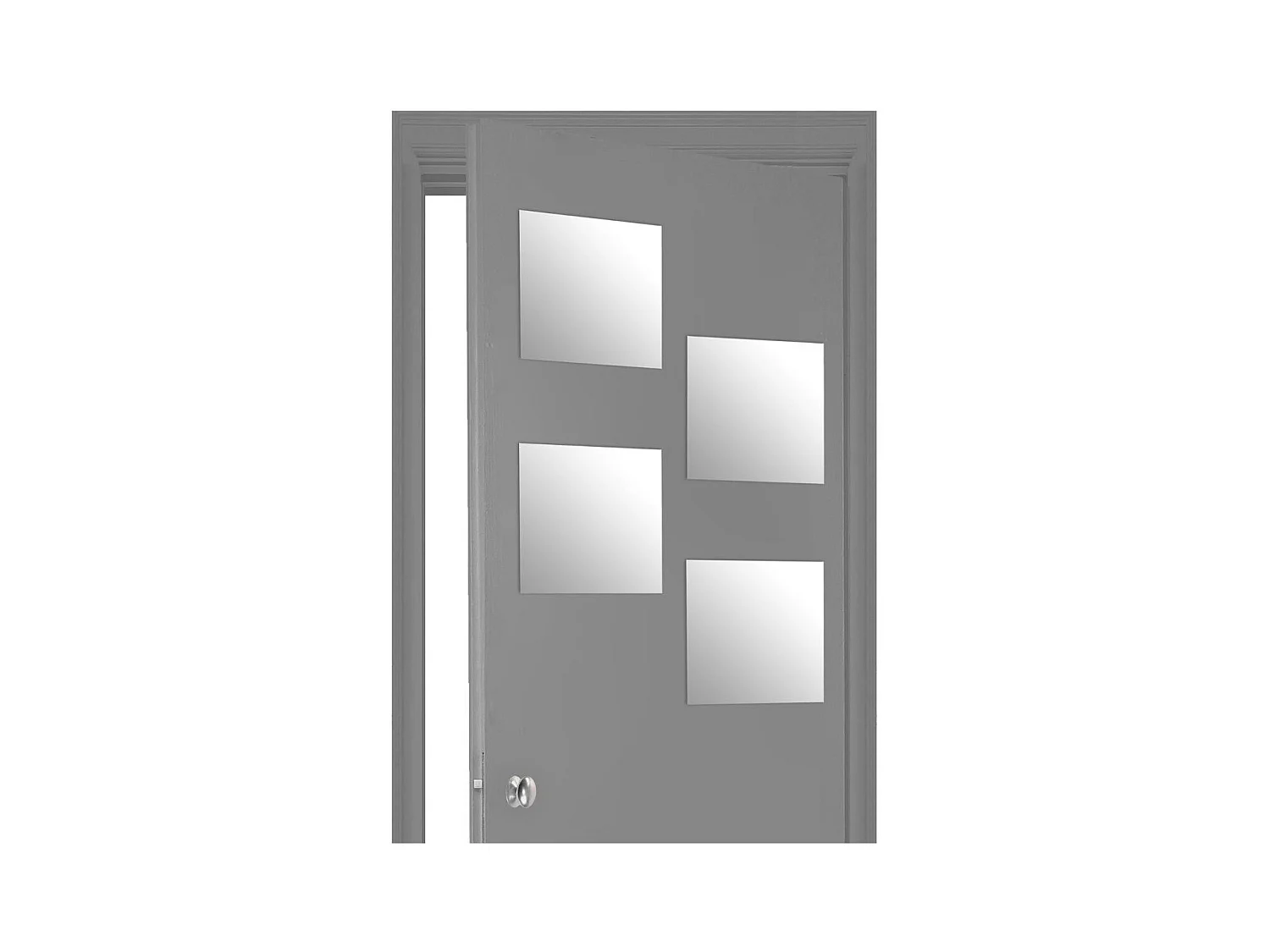 Lot de 4 Miroirs adhésifs Carrés en Verre 30 x 30 cm