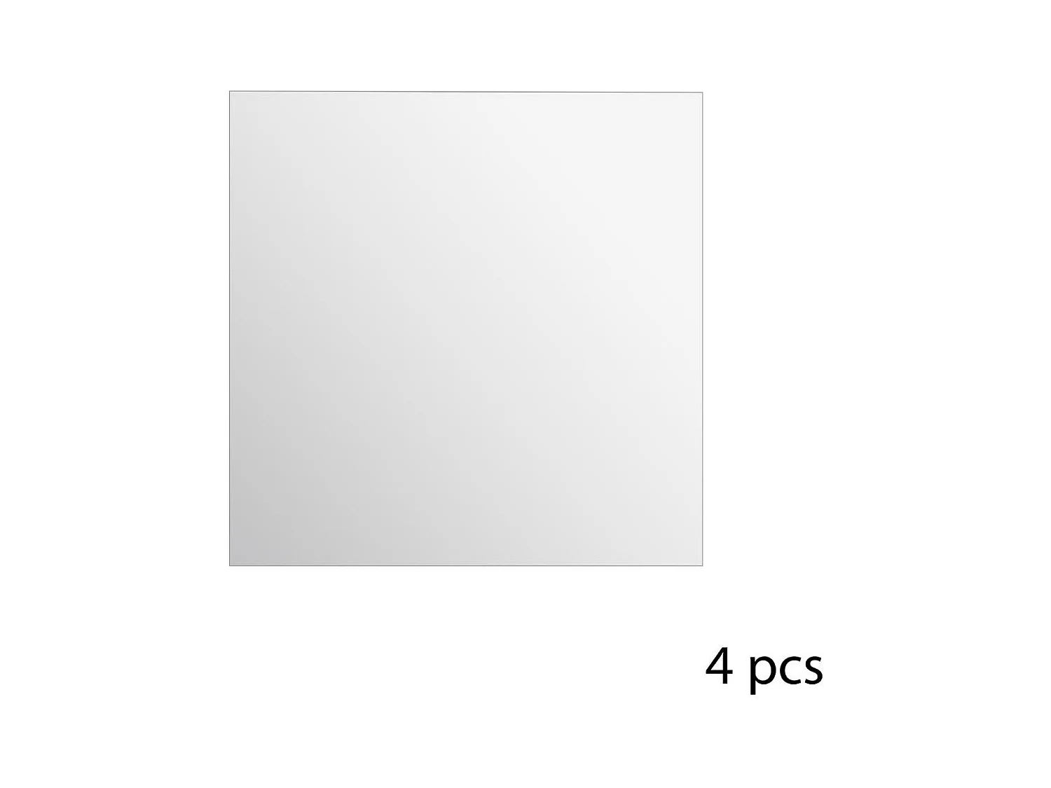 Lot de 4 Miroirs adhésifs Carrés en Verre 30 x 30 cm