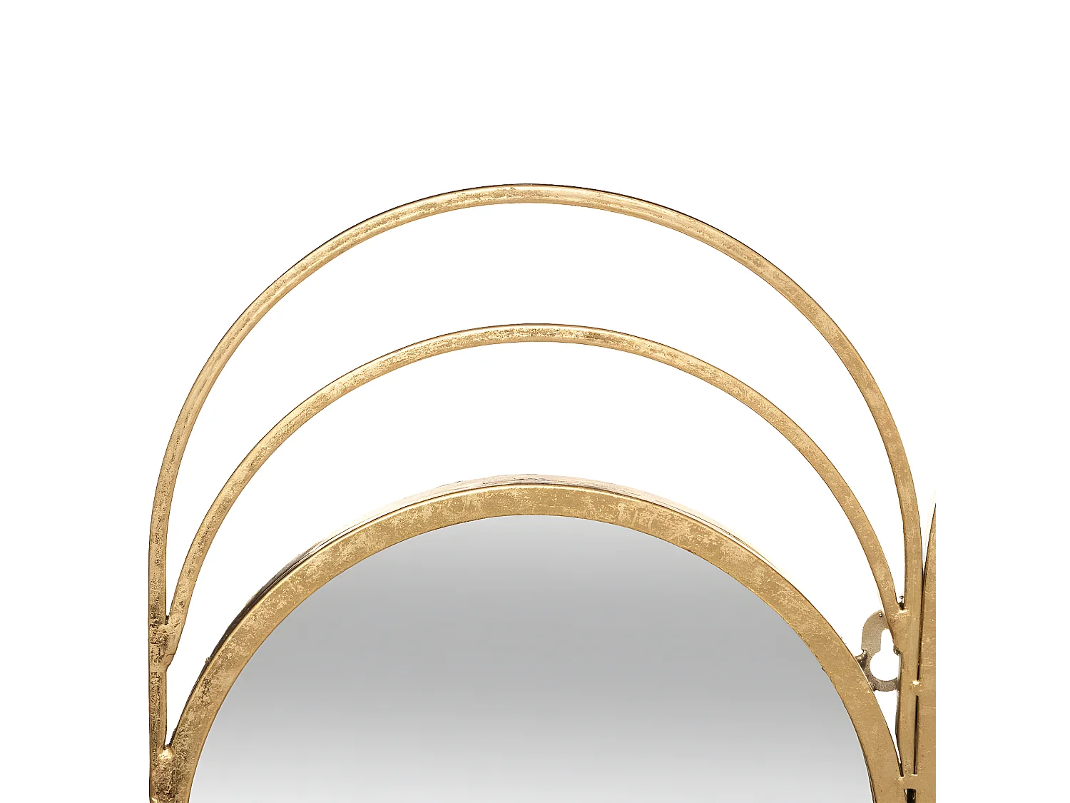 Miroir mural Triptyque en Métal Doré 72 x 69 cm