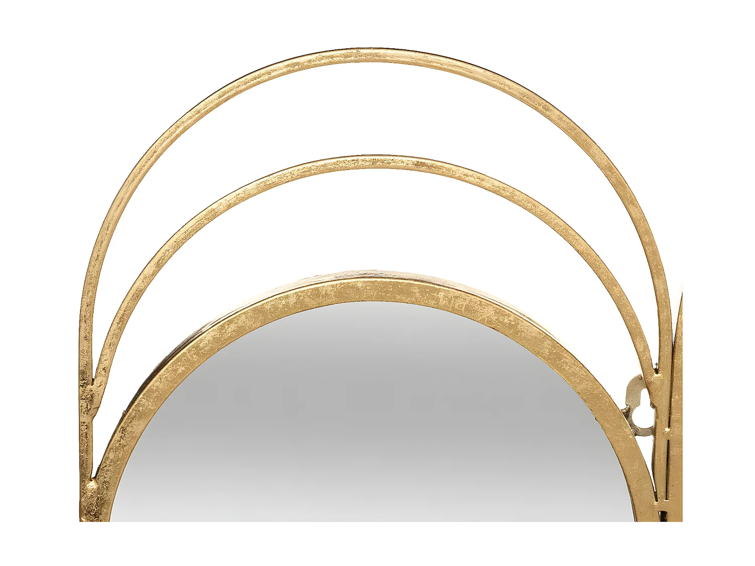 Miroir mural Triptyque en Métal Doré 72 x 69 cm