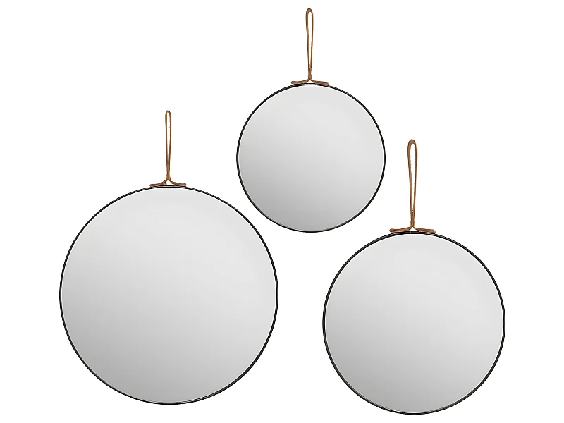 Lot de 3 Miroirs en Verre D 30 D 25 et D 20 cm