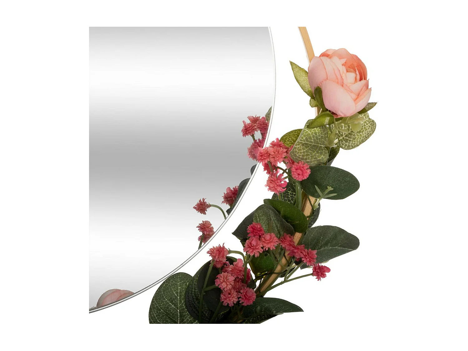 Miroir à suspendre avec décoration florale D 33 cm