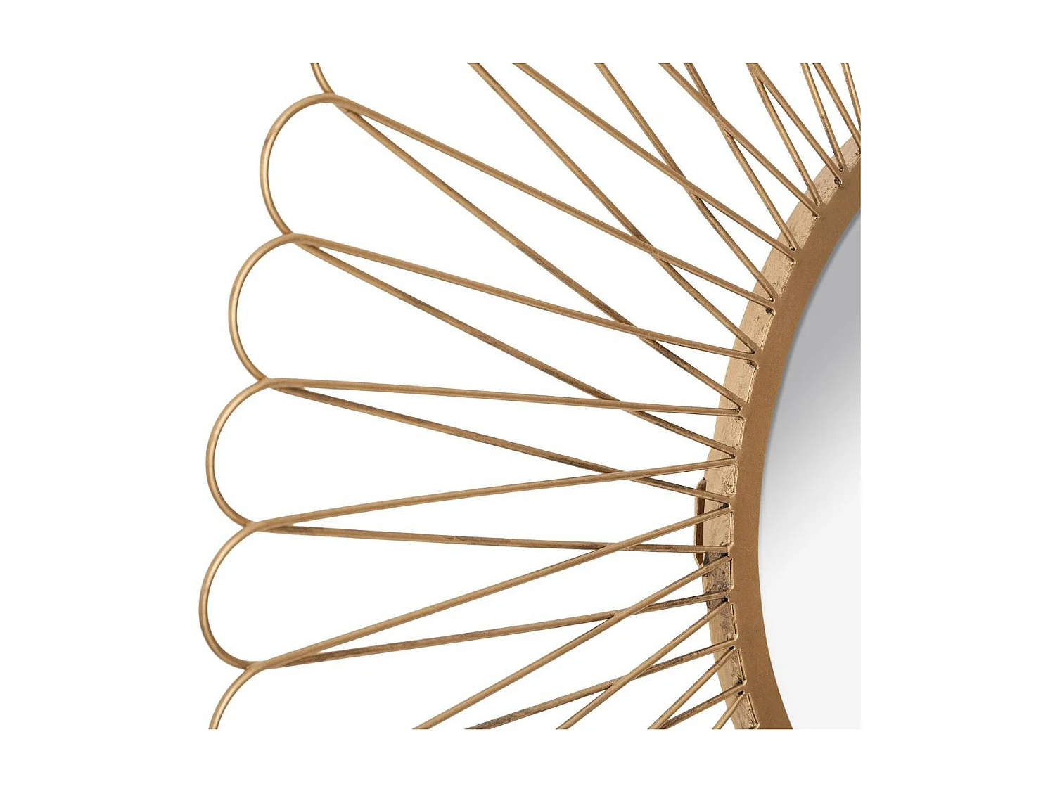 Grand Miroir mural Soleil en métal doré D 76 cm