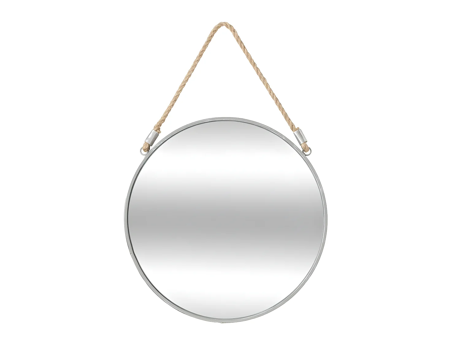 Miroir mural en Métal Gris avec corde D 37 cm
