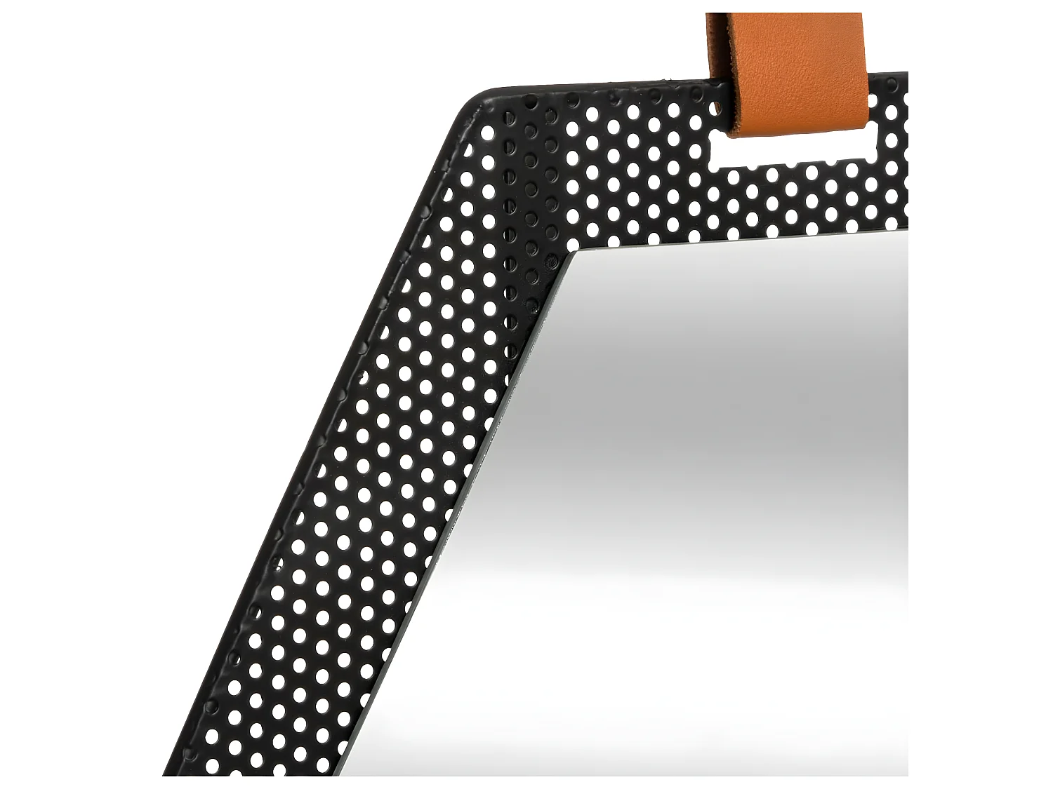 Miroir Hexagonal en Métal ajouré Noir 30 x 34 cm