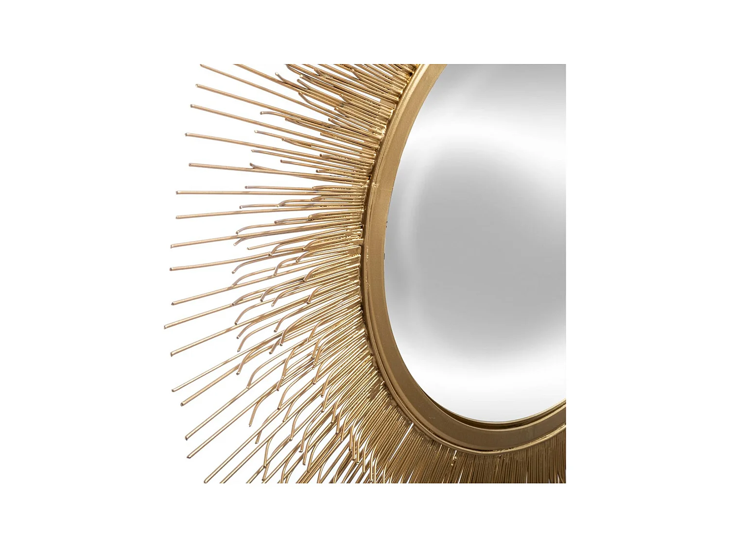 Miroir mural Soleil en Métal Doré D 58 cm