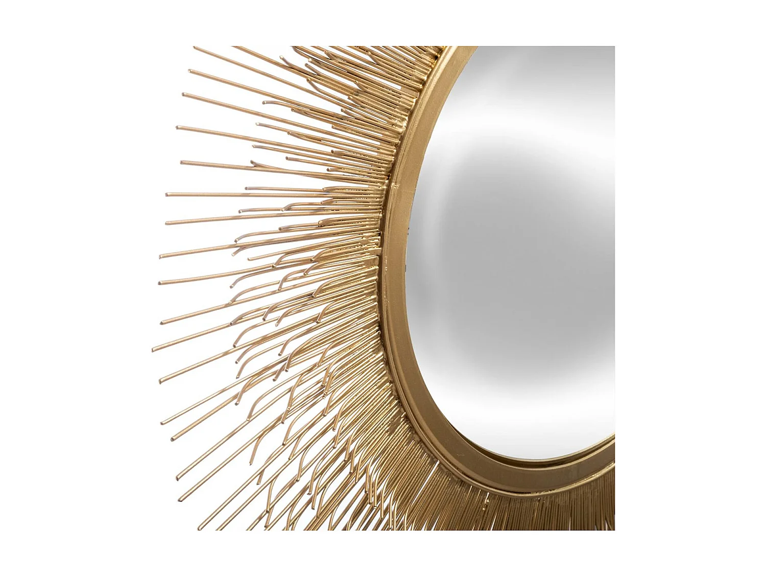 Miroir mural Soleil en Métal Doré D 58 cm