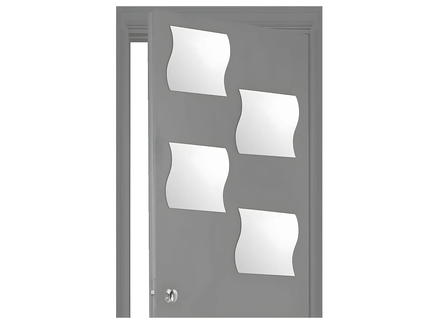 Lot de 4 Miroirs adhésifs Vagues en Verre 30 x 30 cm