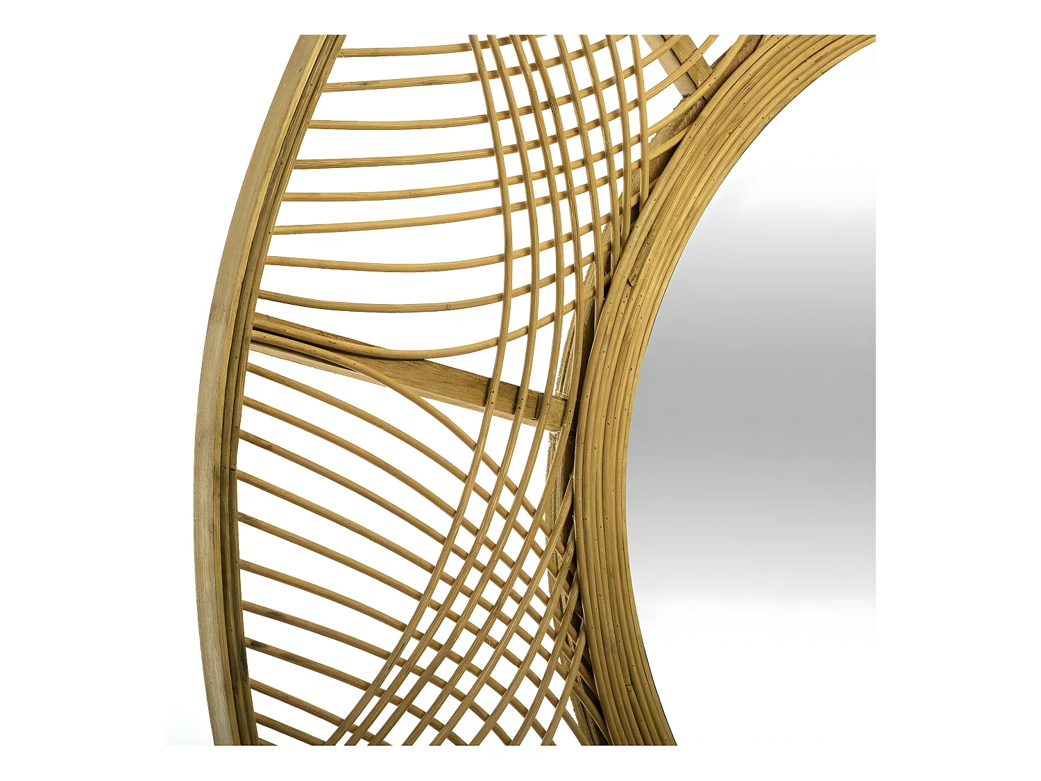 Grand Miroir mural en Bambou D 70 cm