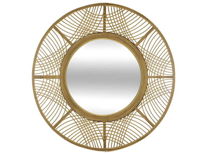 Grand Miroir mural en Bambou D 70 cm