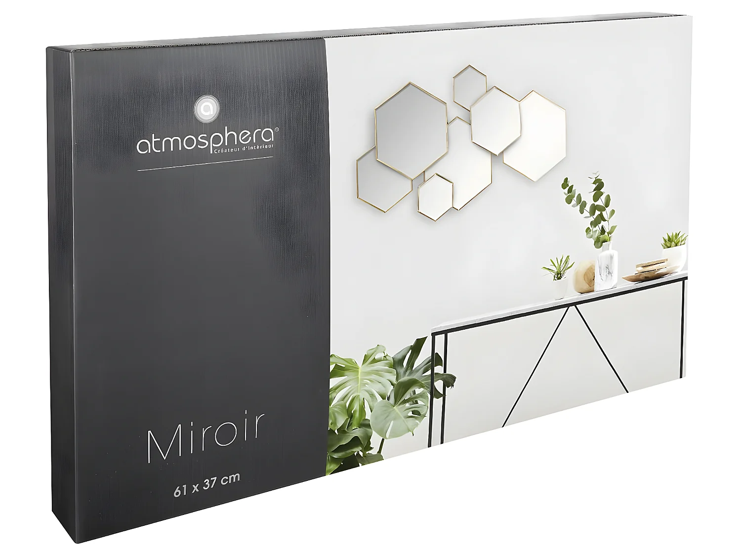 Miroir mural Multi Hexagones 61 x 37 cm