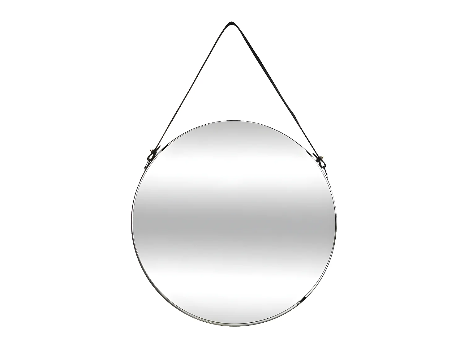 Miroir à suspendre en métal avec lanière D 38 cm