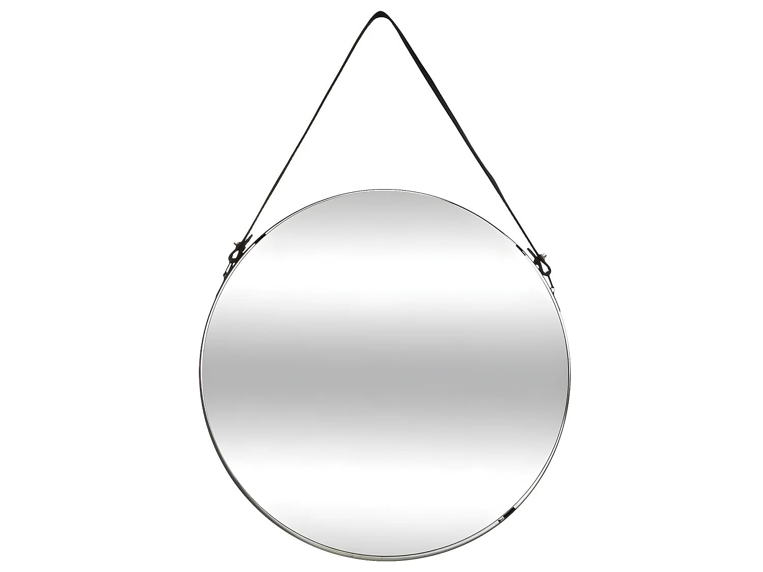 Miroir à suspendre en métal avec lanière D 38 cm