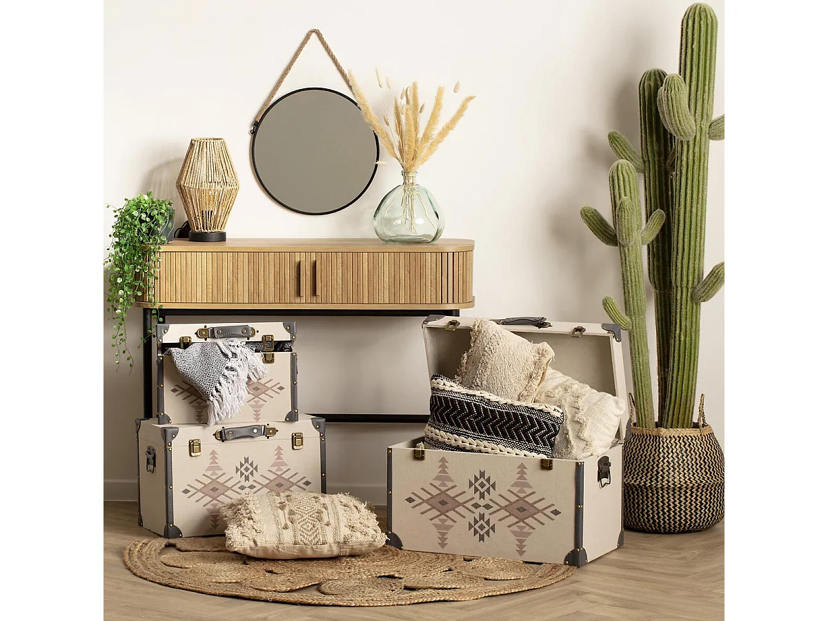 Miroir Rond en métal  Noir avec corde D 55 cm