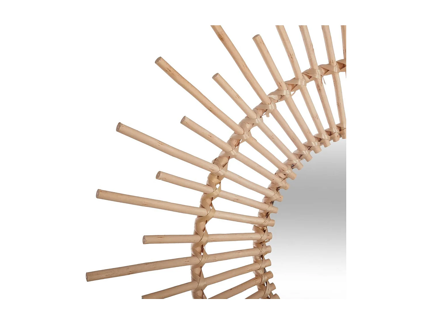 Grand Miroir mural Soleil en Rotin D 76 cm