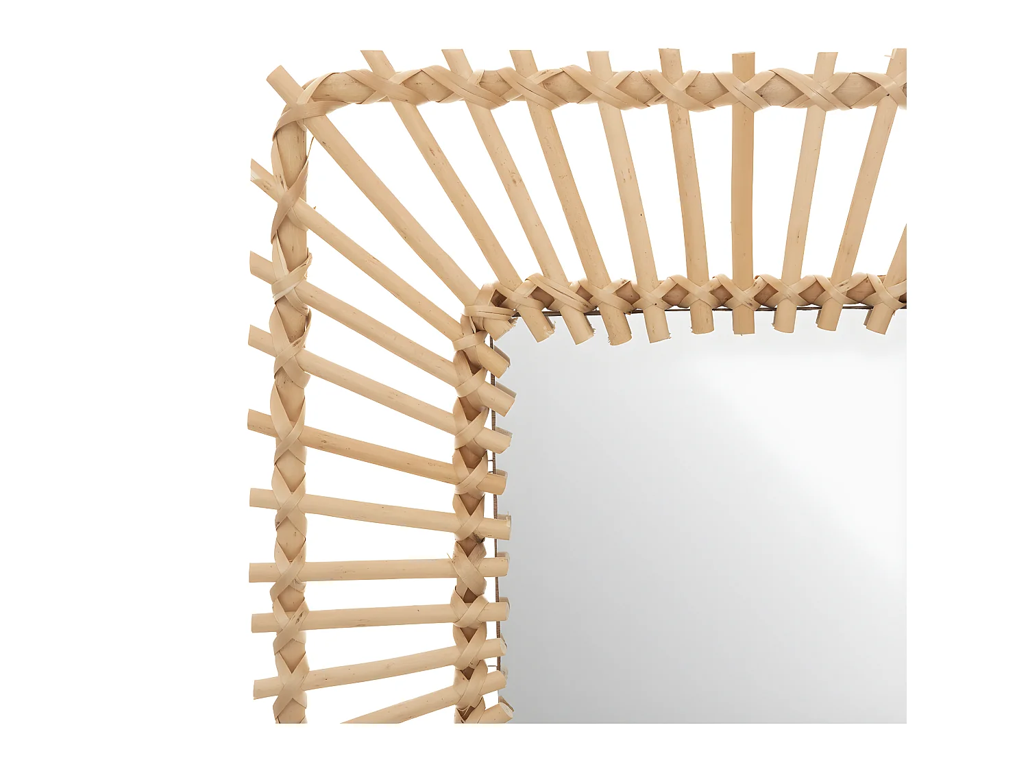 Miroir mural carré en Rotin 40 x 40 cm