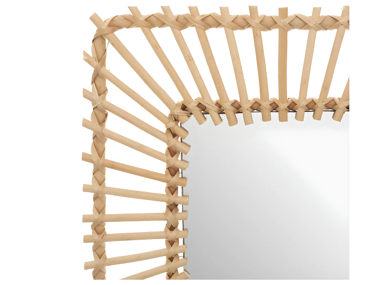 Miroir mural carré en Rotin 40 x 40 cm