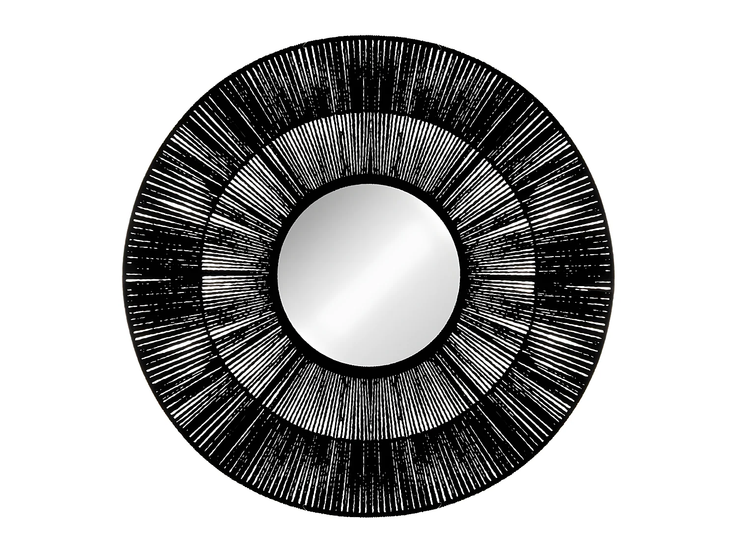Grand Miroir mural en Corde Noire D 76 cm