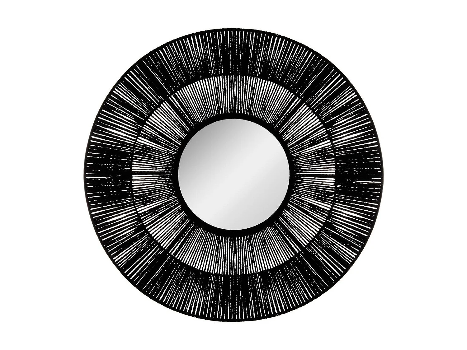 Grand Miroir mural en Corde Noire D 76 cm