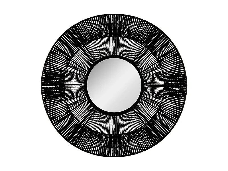 Grand Miroir mural en Corde Noire D 76 cm