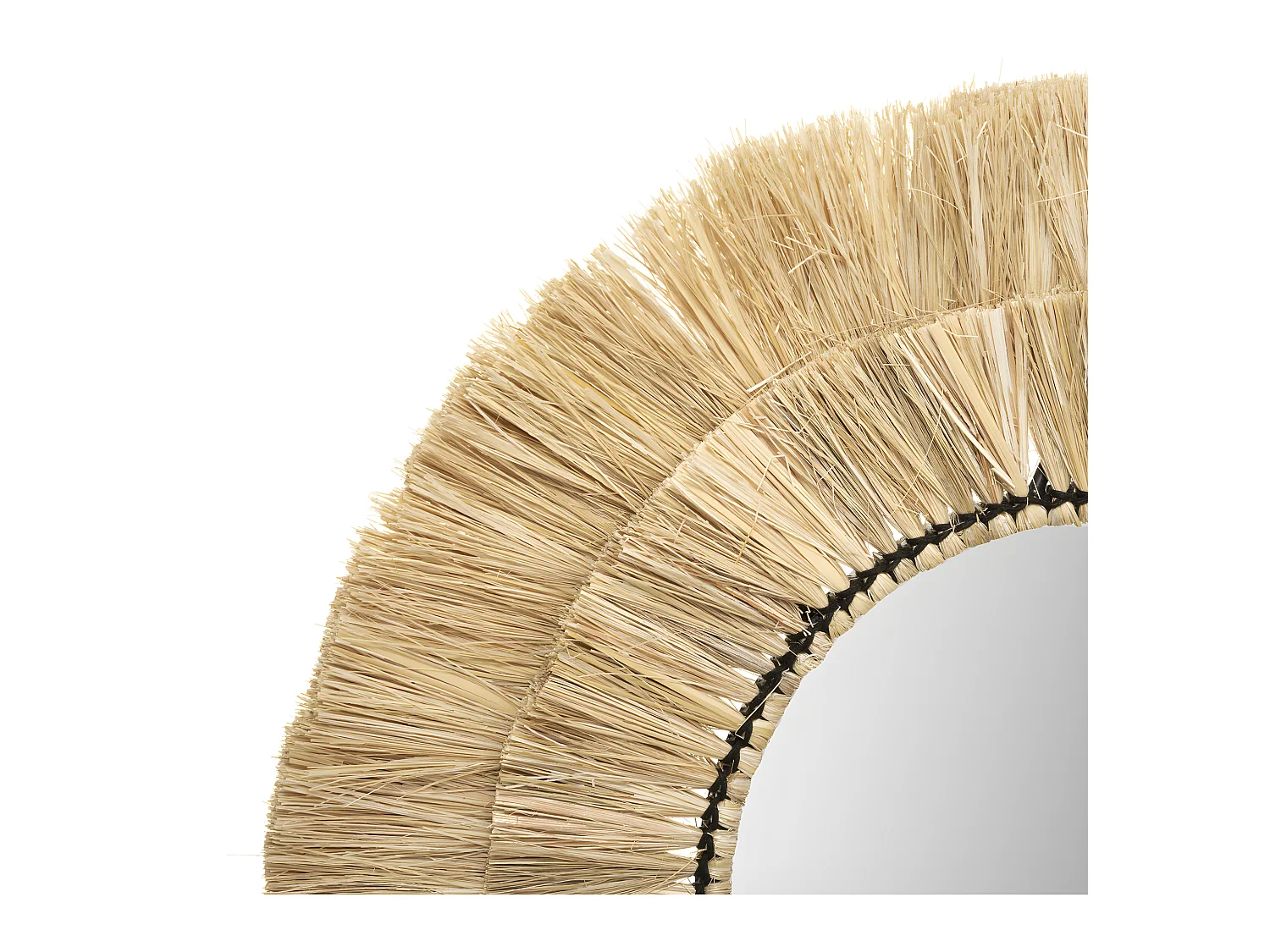 Lot de 3 Miroirs en Raphia et Verre