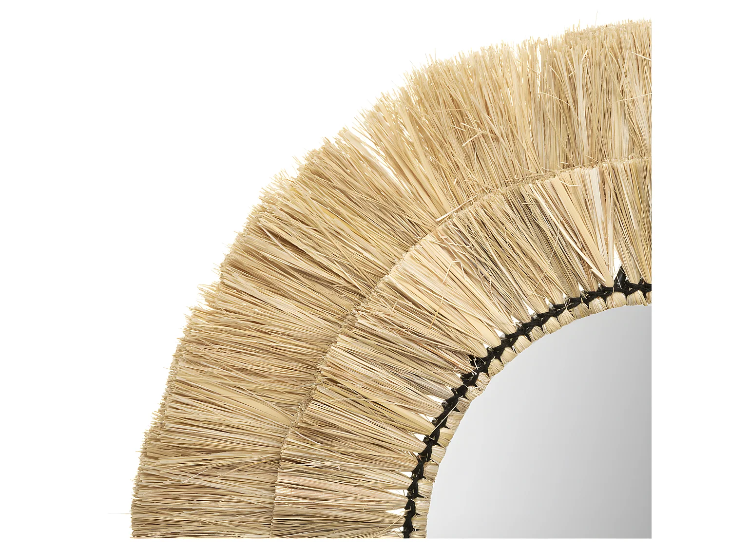 Lot de 3 Miroirs en Raphia et Verre