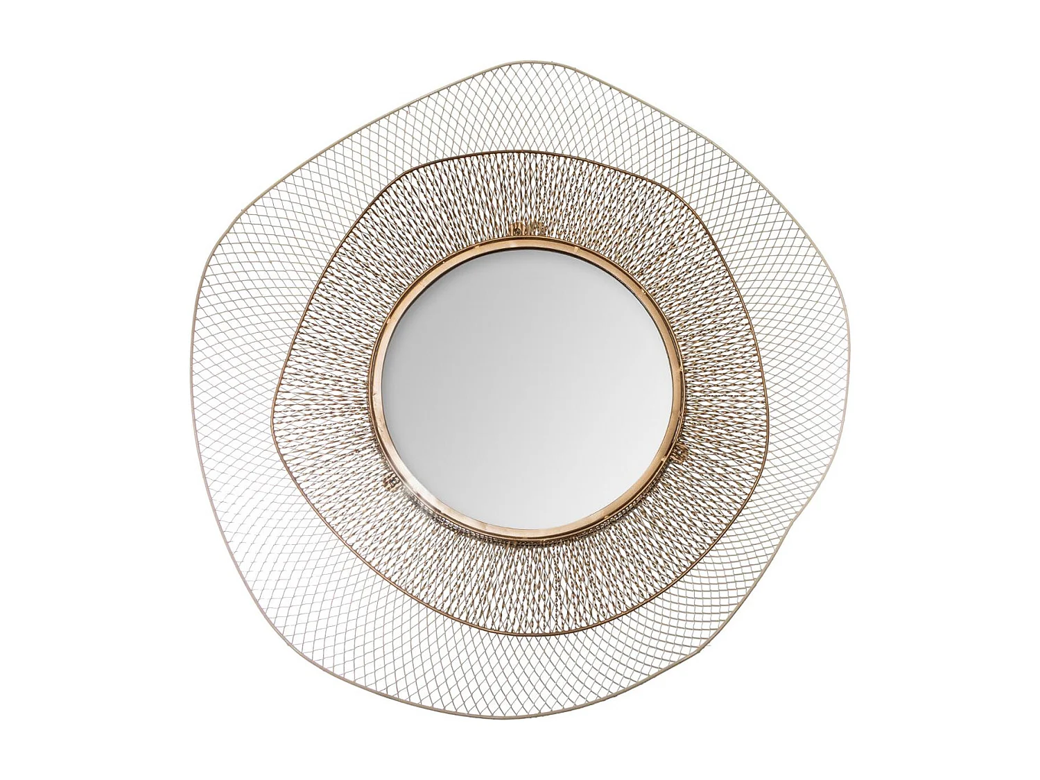 Grand Miroir mural Méduse en Métal Doré  H 78 cm