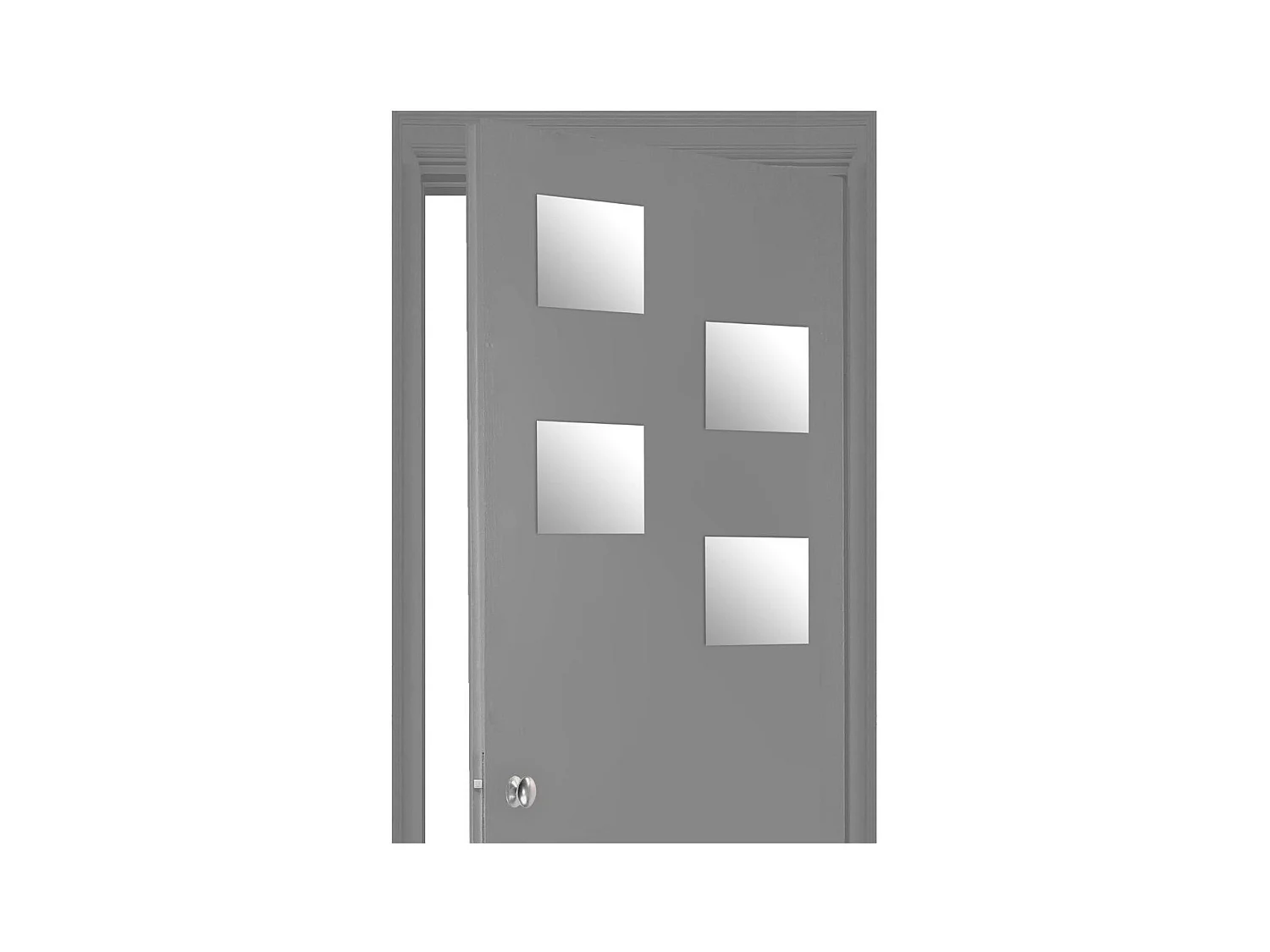 Lot de 4 Miroirs adhésifs Carrés en Verre 20 x 20 cm