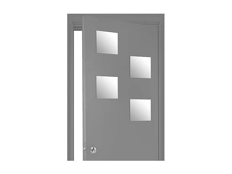 Lot de 4 Miroirs adhésifs Carrés en Verre 20 x 20 cm