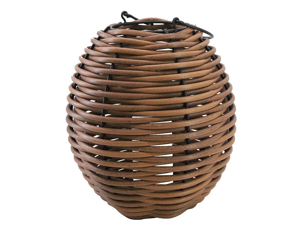 Lanterne sans fil RAFFY Marron Poly rotin D31cm