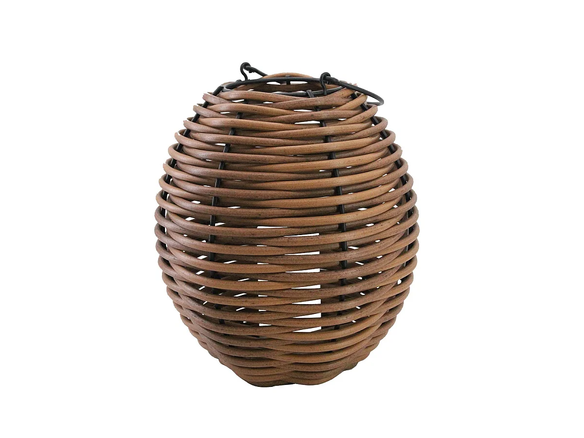 Lanterne sans fil RAFFY Marron Poly rotin D31cm