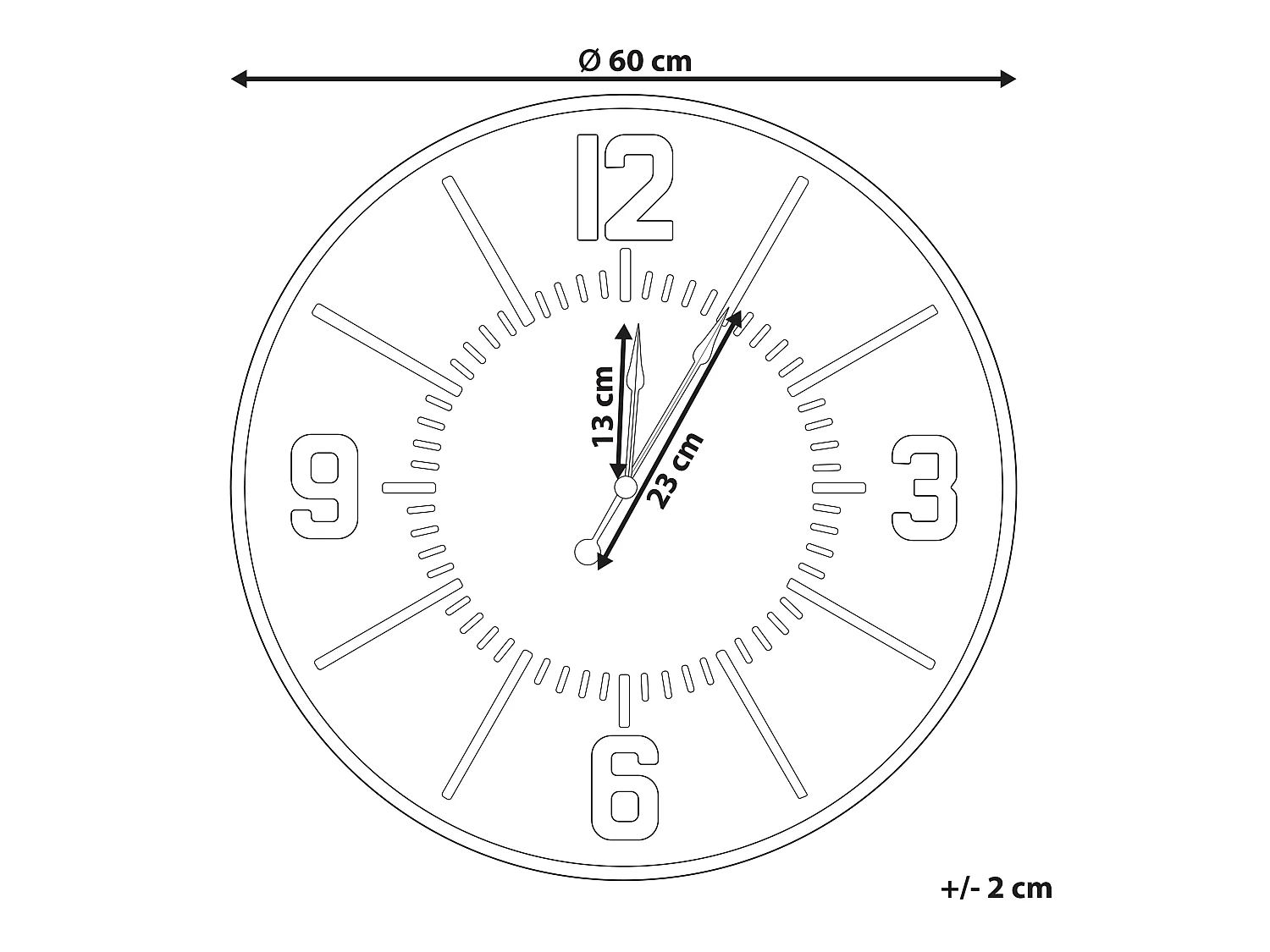 Wanduhr heller Holzfarbton ø 60 cm rund