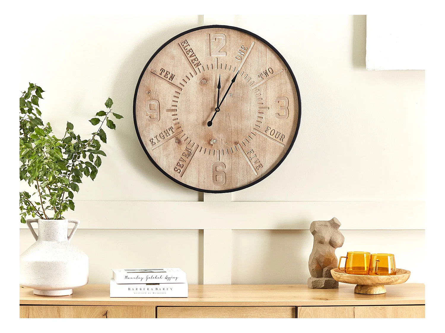 Horloge murale DOLE 60 cm Marron clair