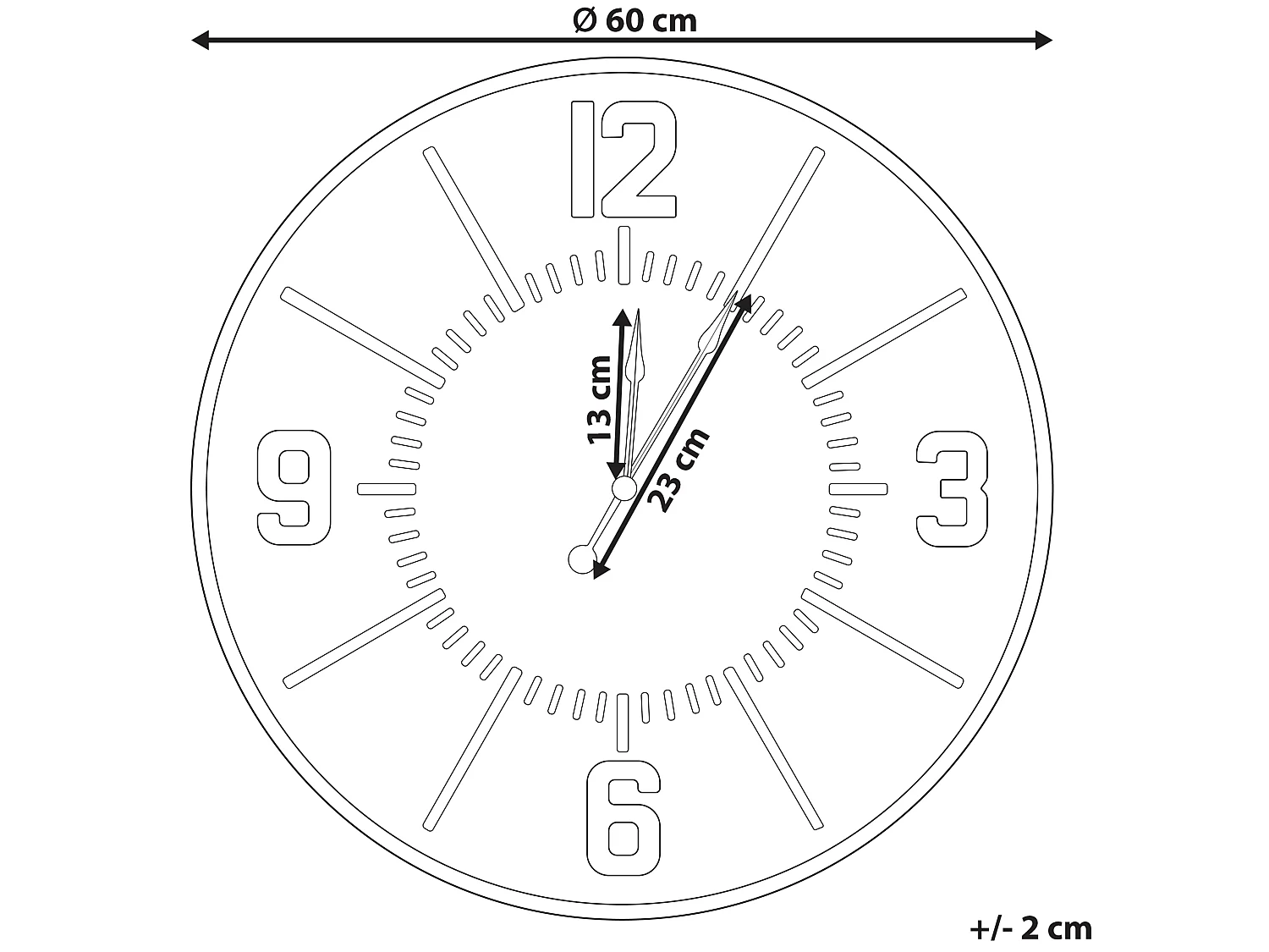 Wanduhr heller Holzfarbton ø 60 cm rund